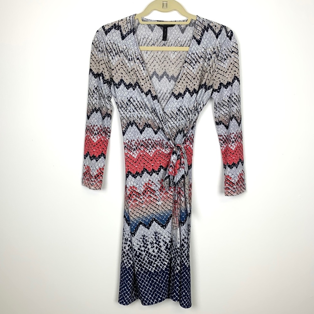 Bcbgmaxazria Adele Patterned Wrap Mini Dress - image 3